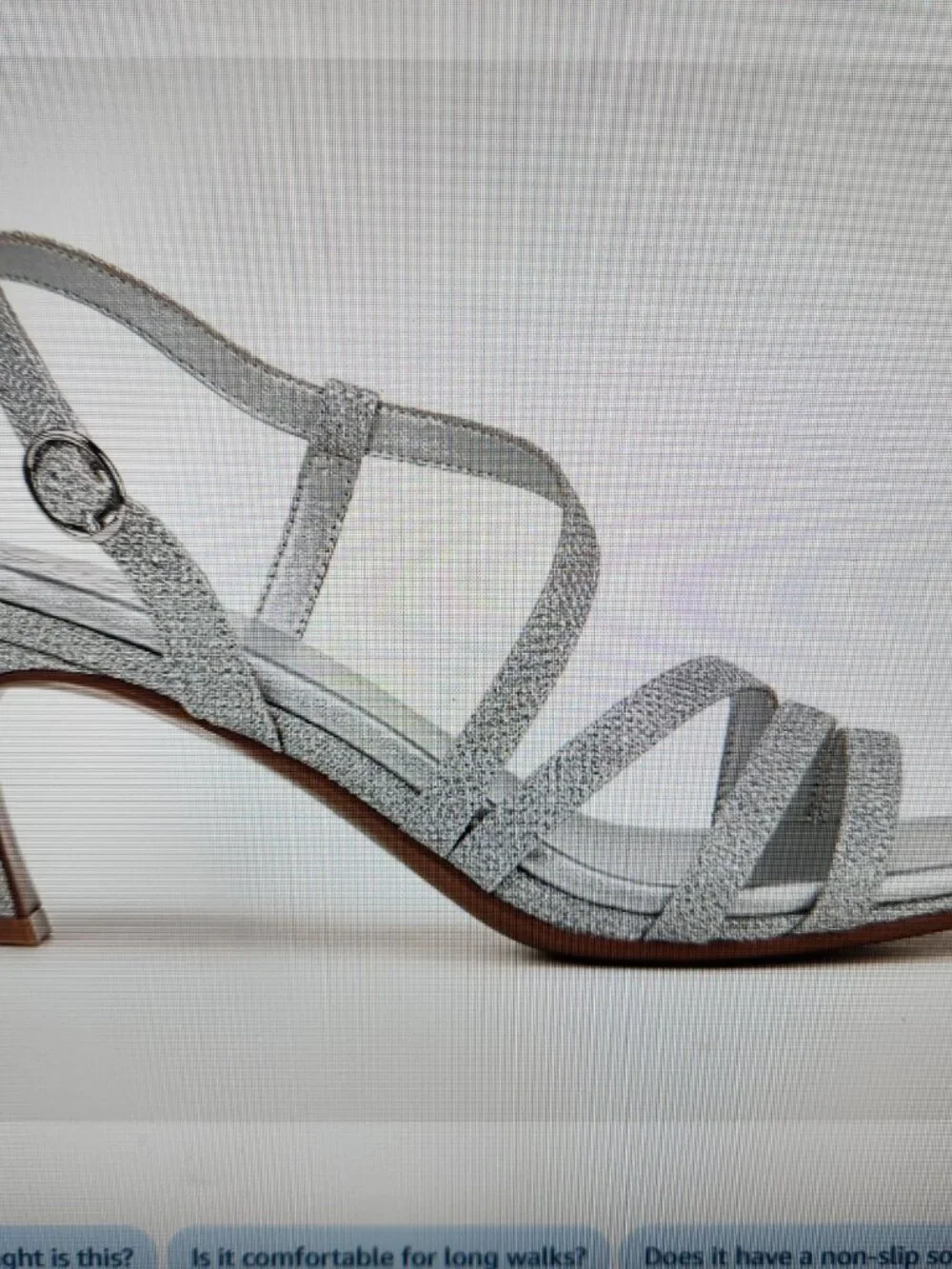 Naturalizer "Galaxy" Silver Sparkle Heeled Sandals. NIB. Size 10 Wide - Picture 5 of 14